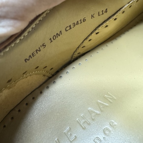Cole Haan Cambridge Cap Toe Oxfords Shoes British Tan C13416 Size 10 M Excellent - Picture 9 of 9